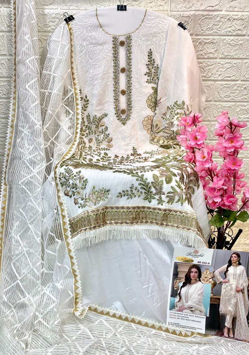 Ramsha Dno R 552 A Georgette With Beautiful Work Stylish Designer Festive Wear Salwar Kameez