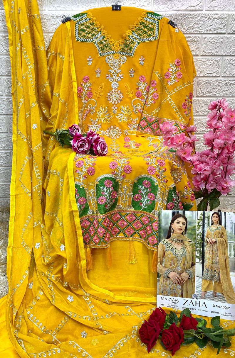 Zaha Dno 10092 Georgette With Beautiful Work Stylish Designer Attractive Look Salwar Kameez
