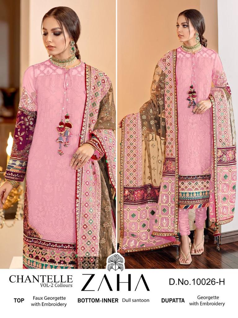 Zaha Dno 10024 H Georgette With Heavy Embroidery Work Stylish Designer Party Wear Salwar Kameez