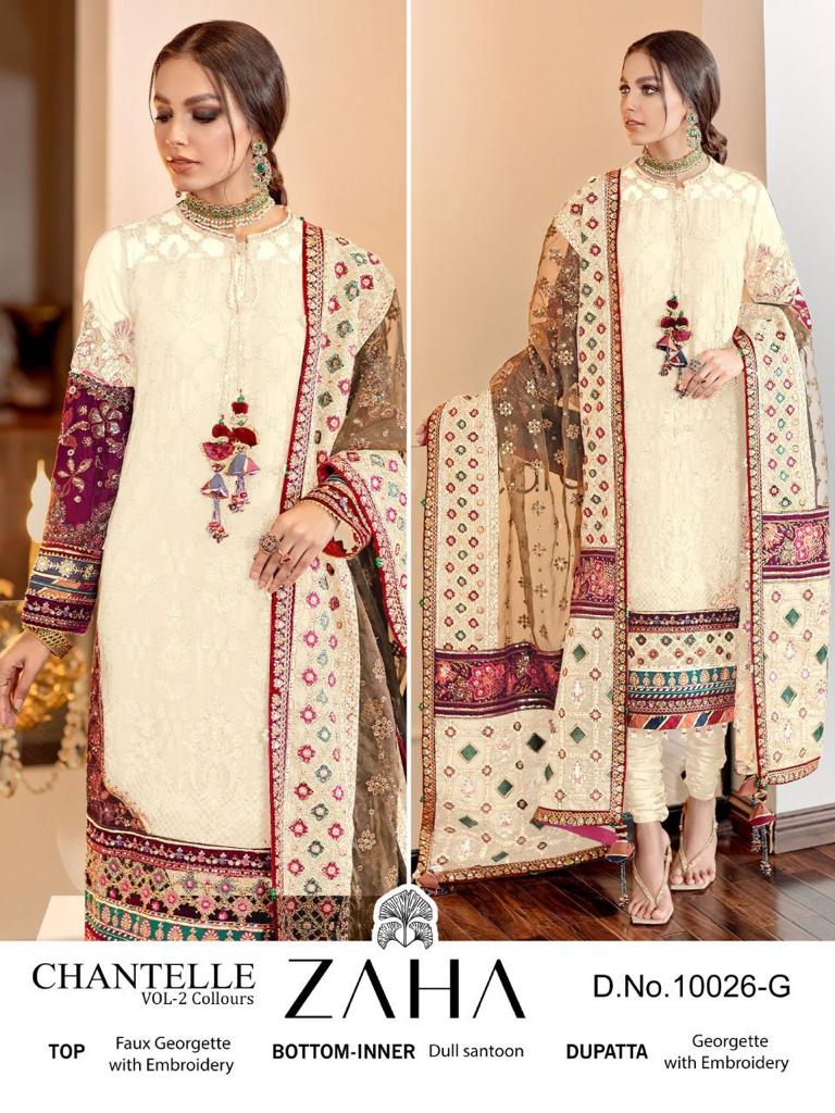 Zaha Dno 10024 H Georgette With Heavy Embroidery Work Stylish Designer Party Wear Salwar Kameez