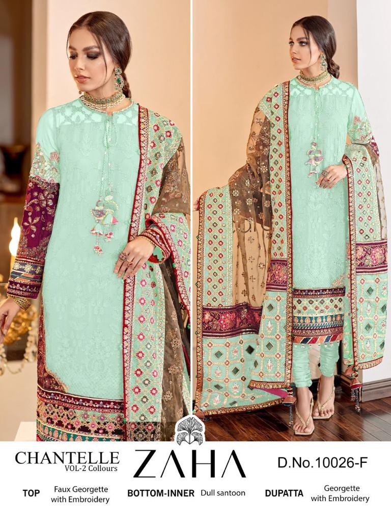 Zaha Dno 10024 F Georgette With Heavy Embroidery Work Stylish Designer Party Wear Salwar Kameez