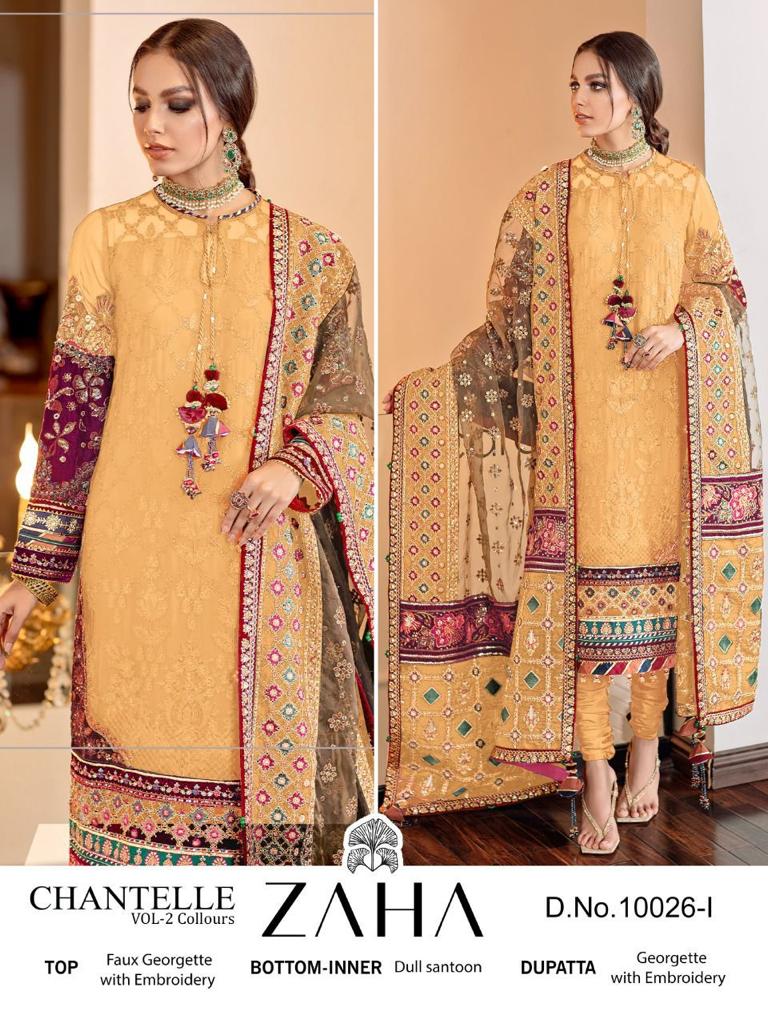 Zaha Dno 10024 I Georgette With Heavy Embroidery Work Stylish Designer Party Wear Salwar Kameez