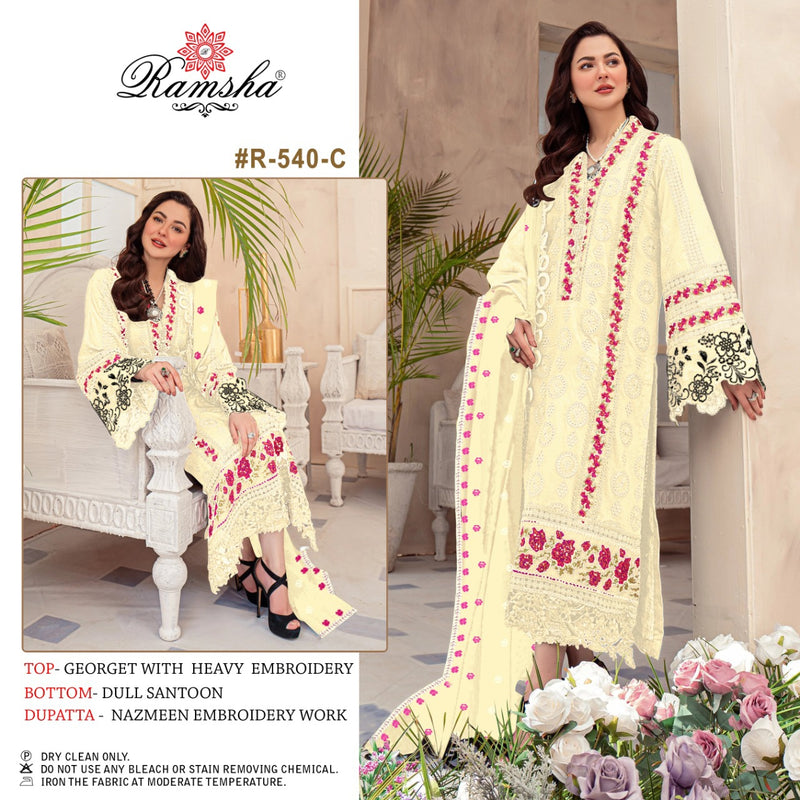 Ramsha Dno R 540 C Georgette With Beautiful Work Stylish Designer Party Wear Salwar Kameez