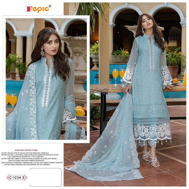 Fepic Rosemeen 1234 E Georgette With Embroidery Work Stylish Designer Fancy Salwar Kamee