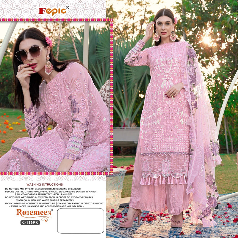 FEPIC ROSEMEEN C 1169 C GEORGETTE EMBROIDERED PARTY WEAR PAKISTANI SUIT SINGLES
