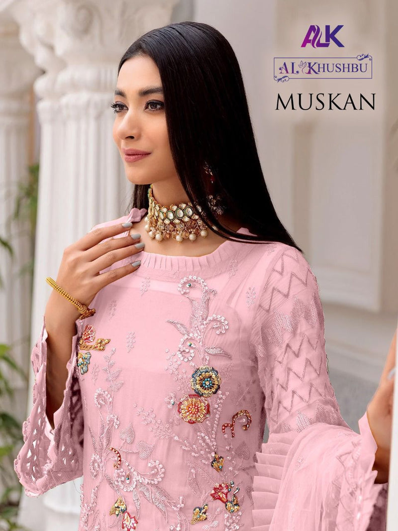 AL KHUSHBU DNO 2048 MUSKAN VOL 3 GEORGETTE WITH HEAVY EMBROIDERY PAKISTANI SALWAR SUIT