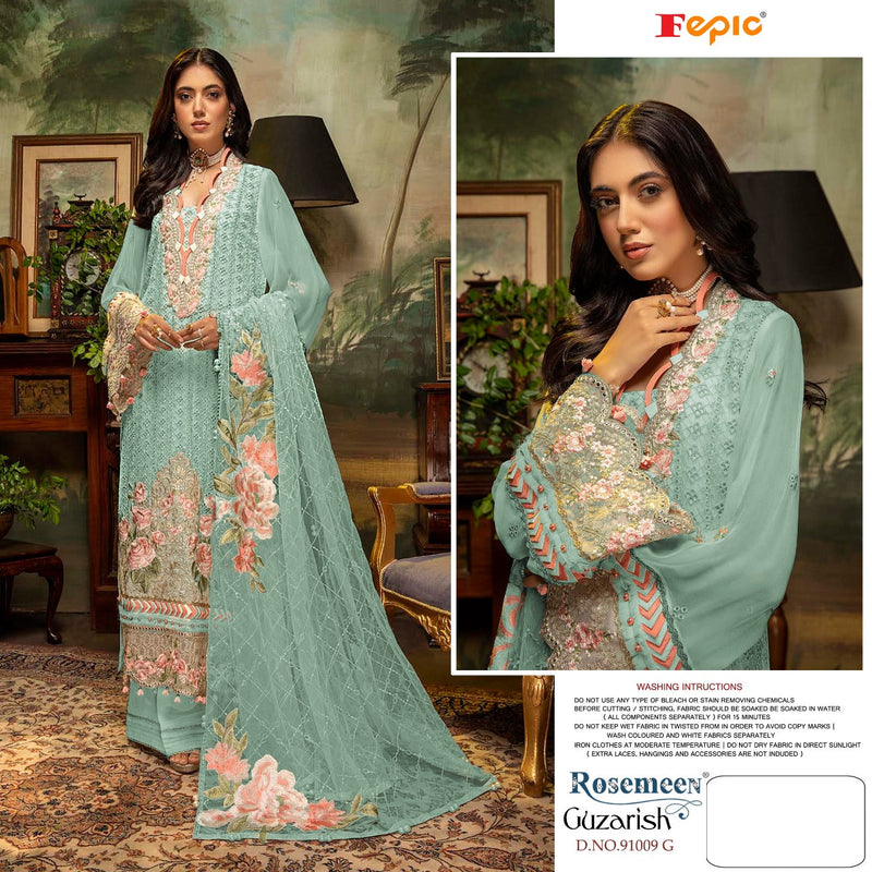 FEPIC D NO  ROSEMEEN 91009 G WITH HEAVY EMBROIDERY STYLISH DESIGNER PAKISTANI PARTY WEAR SALWAR SUIT