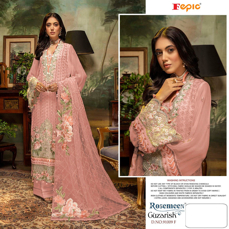 FEPIC D NO  ROSEMEEN 91009 F WITH HEAVY EMBROIDERY STYLISH DESIGNER PAKISTANI PARTY WEAR SALWAR SUIT