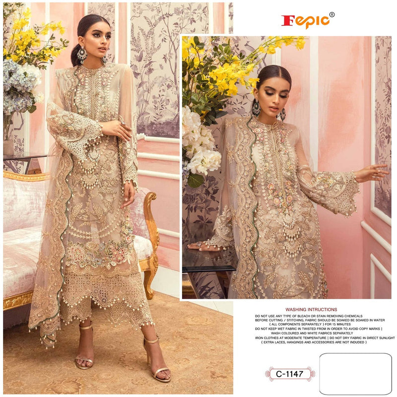 FEPIC ROSEMEEN C 1147 ORGANZA REGAL LOOK SALWAR SUIT SINGLE