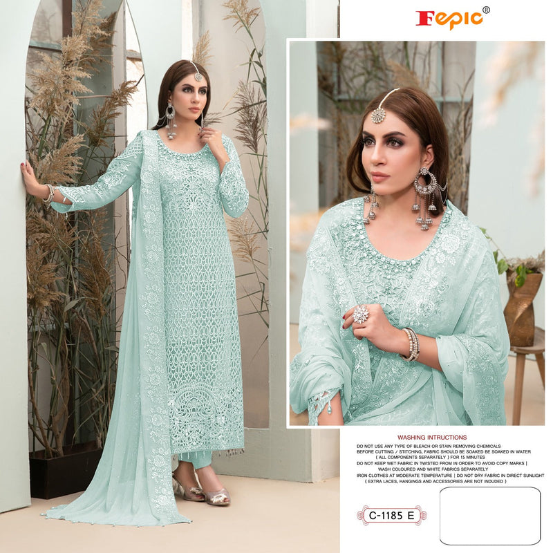 FEPIC ROSEMEEN C 1185 E BUTTERFLY NET WITH HEAVY EMBROIDERY STYLISH DESIGNER PAKISTANI SALWAR SUIT