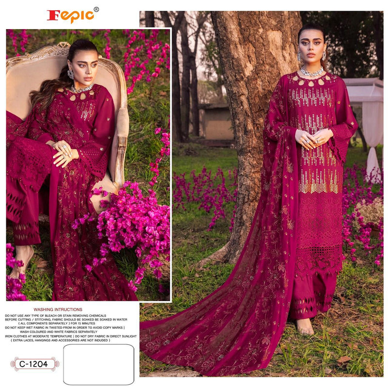 FEPIC ROSEMEEN DNO 1204 FAUX GEORGETTE WITH EMBROIDERY STYLISH DESIGNER PARTY WEAR PAKISTANI SRTYLE SALWAR KAMEEZ