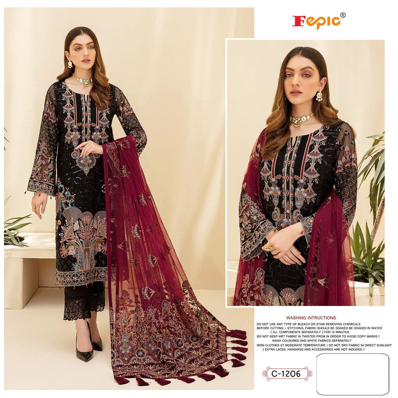 FEPIC ROSEMEEN DNO 1206 FAUX GEORGETTE WITH EMBROIDERY STYLISH DESIGNER PARTY WEAR PAKISTANI SRTYLE SALWAR KAMEEZ