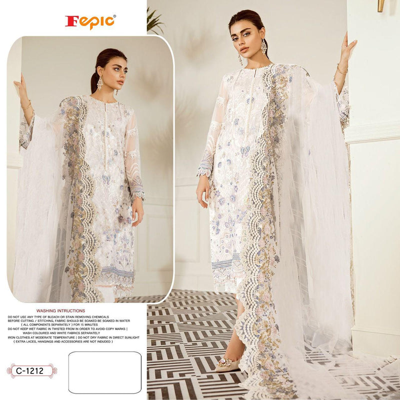 FEPIC ROSEMEEN D NO C 1212 A GEORGETTE WITH NET EMBROIDERY STYLISH DESIGNER PAKISTANI SALWAR SUIT
