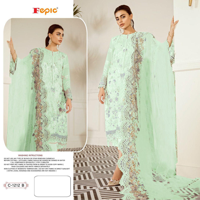 FEPIC ROSEMEEN D NO C 1212 B GEORGETTE WITH NET EMBROIDERY STYLISH DESIGNER PAKISTANI SALWAR SUIT