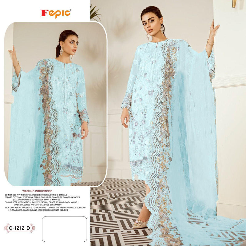 FEPIC ROSEMEEN D NO C 1212 D GEORGETTE WITH NET EMBROIDERY STYLISH DESIGNER PAKISTANI SALWAR SUIT