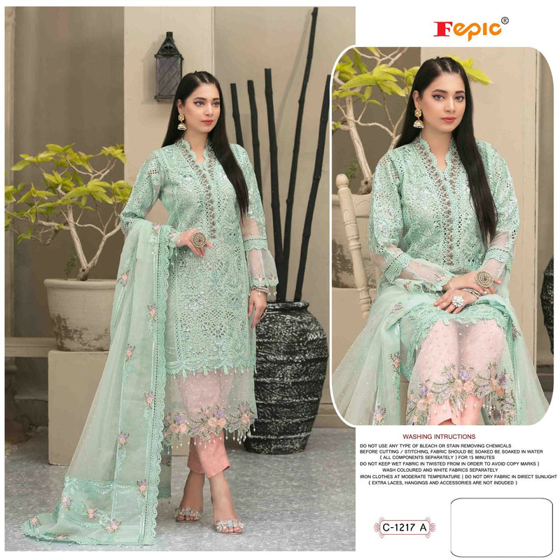 FEPIC ROSEMEEN C 1217 A GEORGETTE WITH NET EMBROIDERY STYLISH DESIGNER PAKISTANI SALWAR KAMEEZ