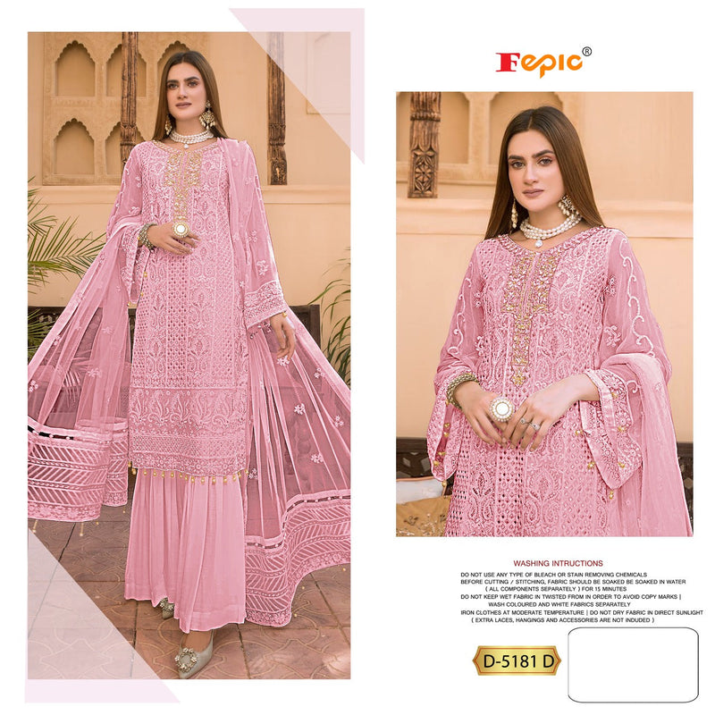 FEPIC ROSEMEEN D NO 5181 D GEORGETTE WITH HEAVY EMBROIDRY STYLISH DESIGNER PAKISTANI PARTY WEAR SALWAR SUIT