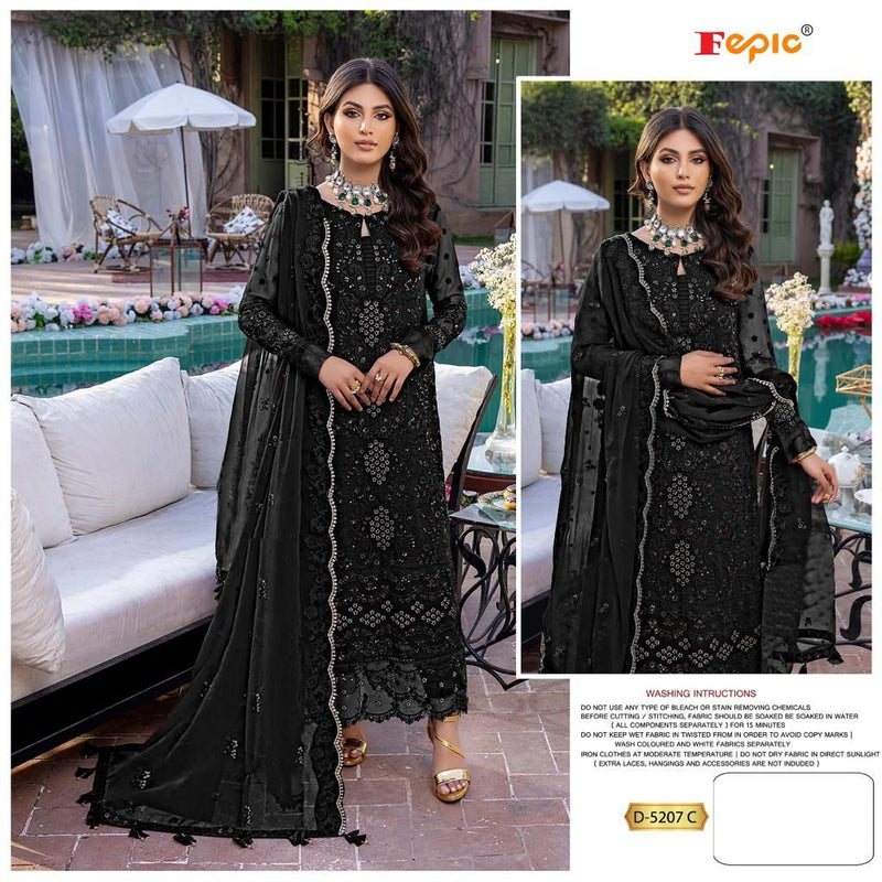 FEPIC ROSEMEEN D NO D 5207 C GEORGETTE WITH BUTTERFLY NET EMBROIDERED STYLISH DESIGNER PARTY WEAR SALWAR KAMEEZ