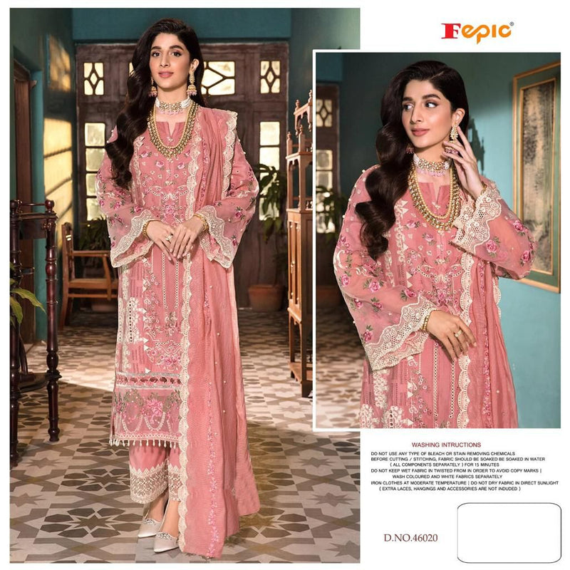 FEPIC D NO 46020 GEORGETTE BUTTERFLY NET WITH EMBROIDERY STYLISH DESIGNER PAKISTANI SALWAR SUIT