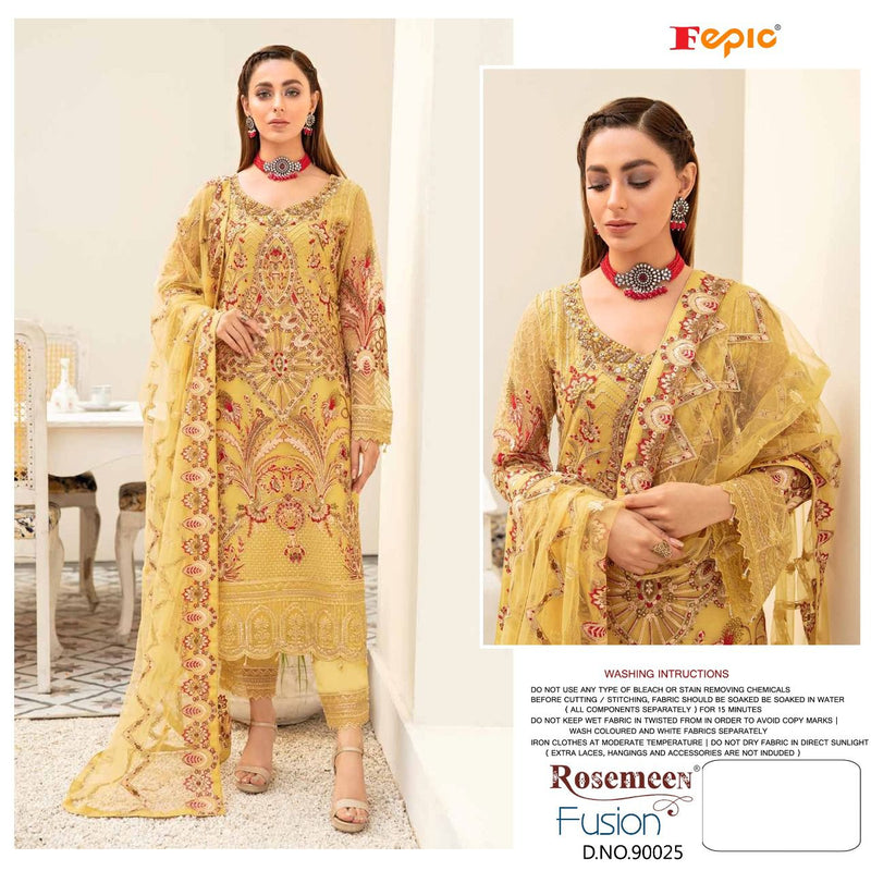 FEPIC ROSEMEEN DNO 90025 FAUX  GEORGETTE WITH EMBROIDERY STYLISH DESIGNER PARTY WEAR PAKISTANI SRTYLE SALWAR KAMEEZ