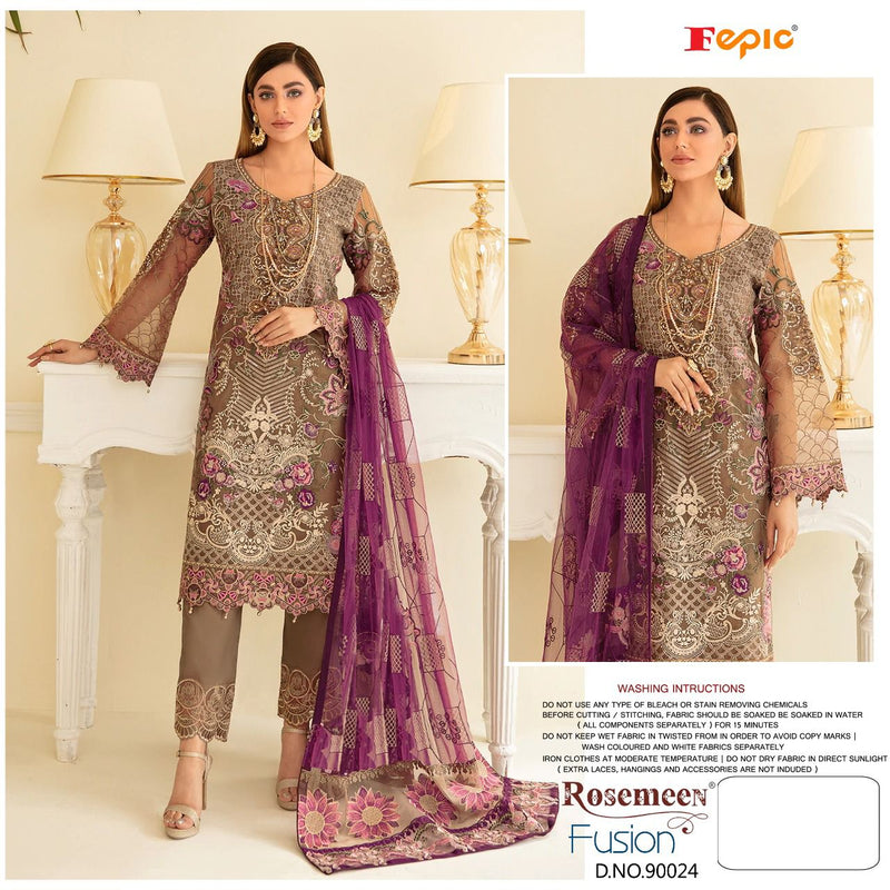 FEPIC ROSEMEEN DNO 90024 FAUX  GEORGETTE WITH EMBROIDERY STYLISH DESIGNER PARTY WEAR PAKISTANI SRTYLE SALWAR KAMEEZ