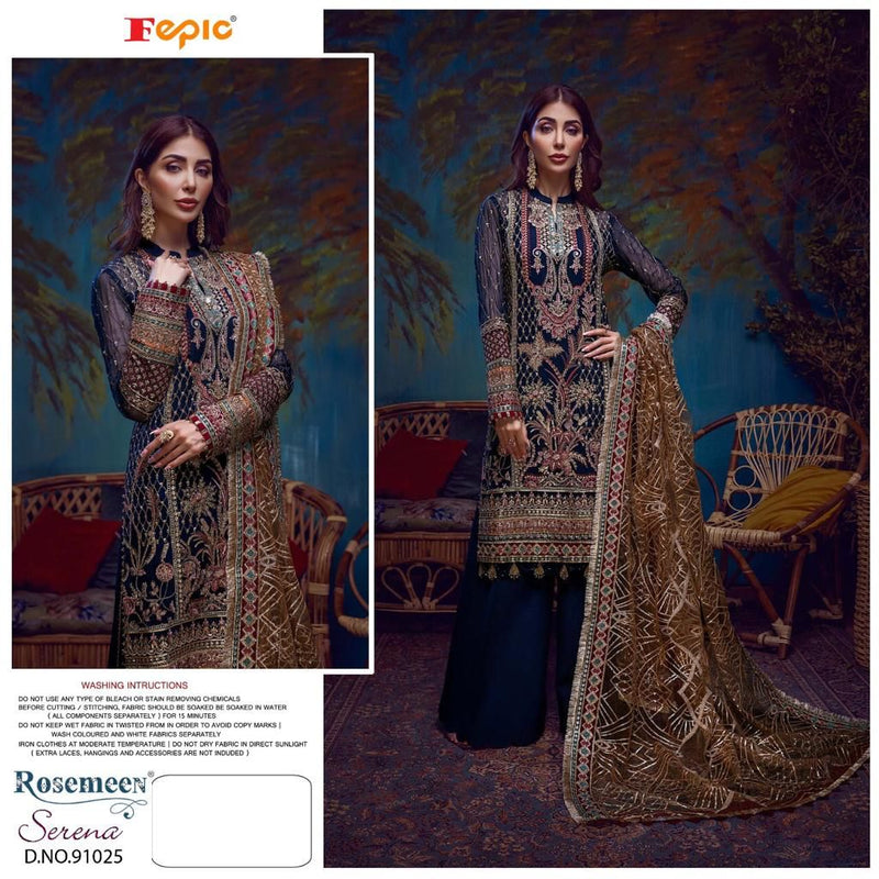 FEPIC ROSEMEEN SERENA 91025 GEORGETTE REAL LOOK SALWAR SUIT SINGLE