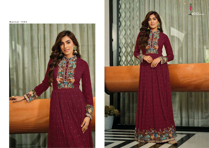 EBA LIFESTYLE D NO 1452 TO 1454 GEORGETTE WITH HEAVY EMBROIDERY WORK READY TO WEAR  INDIAN SUIT