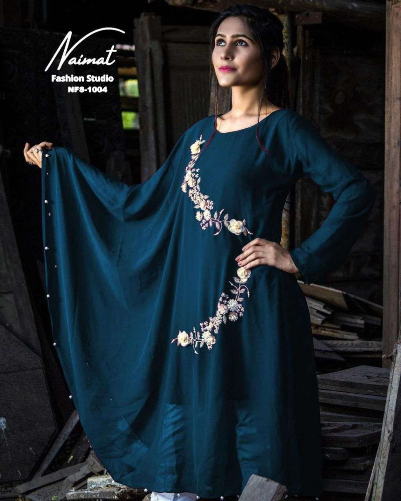 NAIMAT NFS 1004 GEORGETTE CASUAL WEAR KURTI PRET COLLECTION IN WHOLESALE