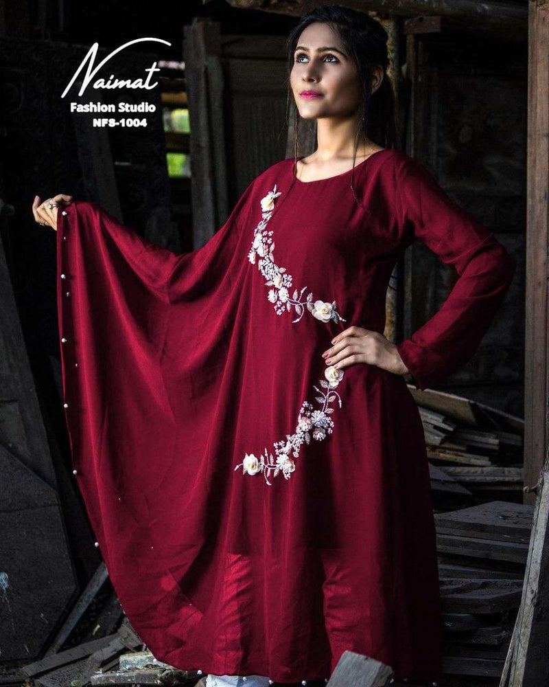 NAIMAT NFS 1004 GEORGETTE CASUAL WEAR KURTI PRET COLLECTION WHOLESALE