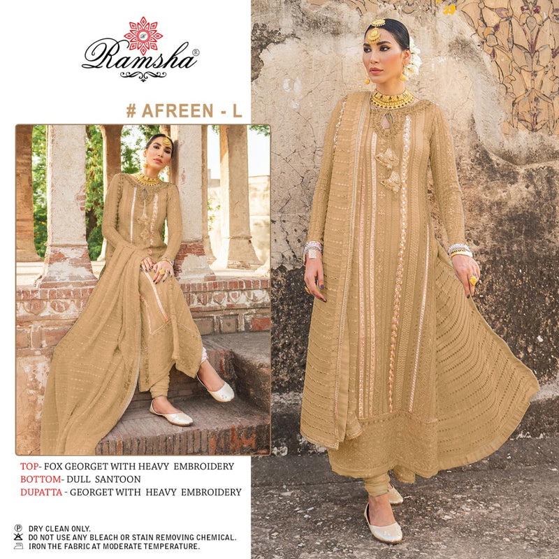 RAMSHA DNO AFREEN J GEORGETTE STYLISH DESIGNER PAKISTANI PARTY WEAR SALWAR KAMEEZ