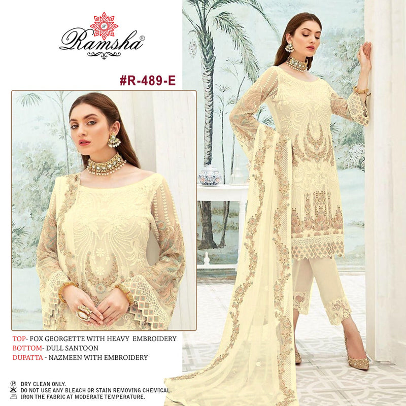 RAMSHA DNO R-489 E GEORGETTE STYLISH DESIGNER PAKISTANI PARTY WEAR SALWAR SUIT