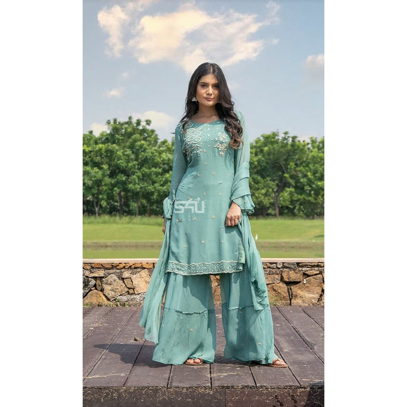 S4U 638 FANCY DECENT COLOUR AND LOOK TOP BOTTOM WITH DUPATTA SIZE SET
