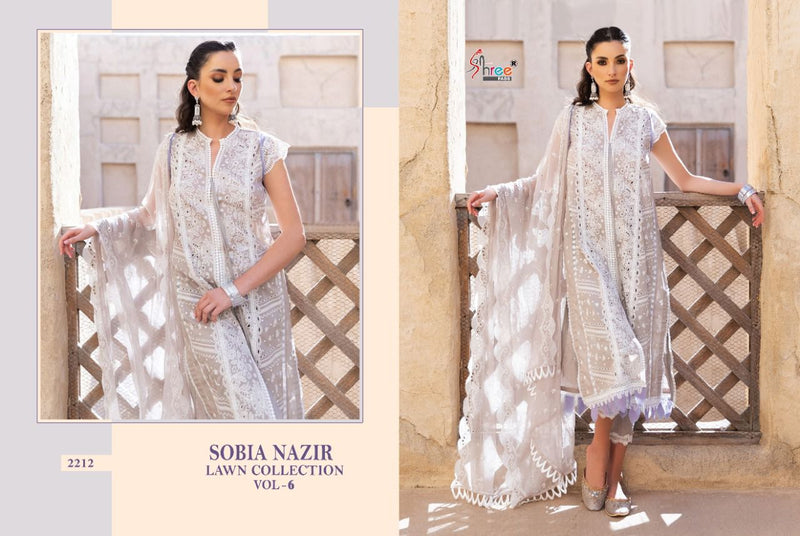 SHREE FEB SOBIYA NAZIR LAWN VOL 6 DNO 2212 COTTON STYLISH DESIGNER PURE COTTON SALWAR SUIT