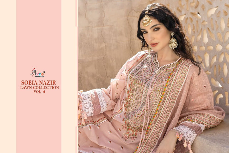 SHREE FEB SOBIYA NAZIR LAWN VOL 6 DNO 2211 COTTON STYLISH DESIGNER PURE COTTON SALWAR SUIT