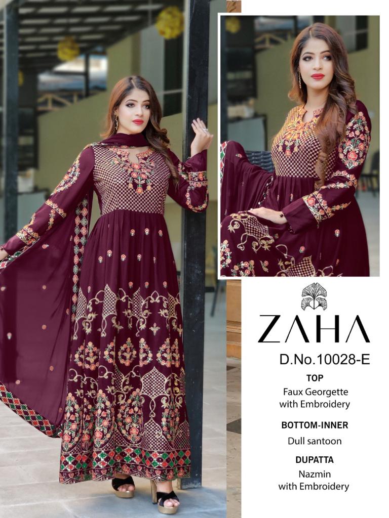 ZAHA 10028 E GEORGETTE FESTIVAL WEAR SALWAR SUIT SINGLE