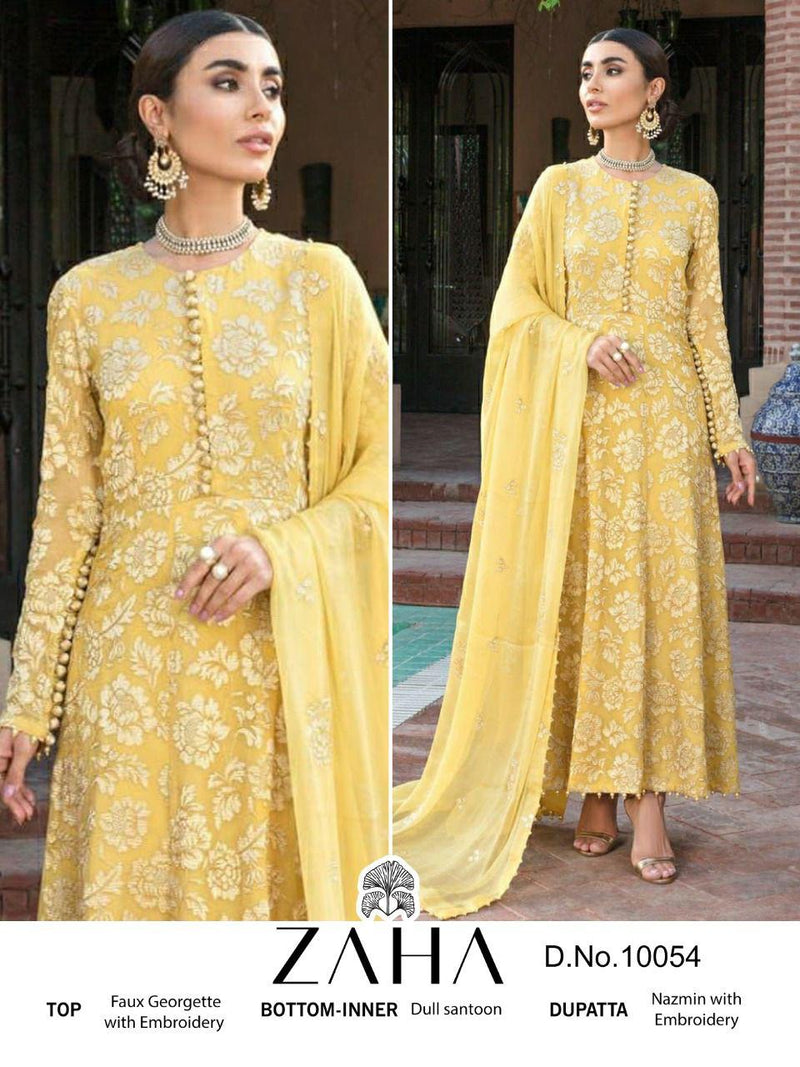 ZAHA D NO 10054 GEORGETTE WITH HEAVY EMBROIDERY STYLISH DESIGNER PAKISTANI  SALWAR SUIT