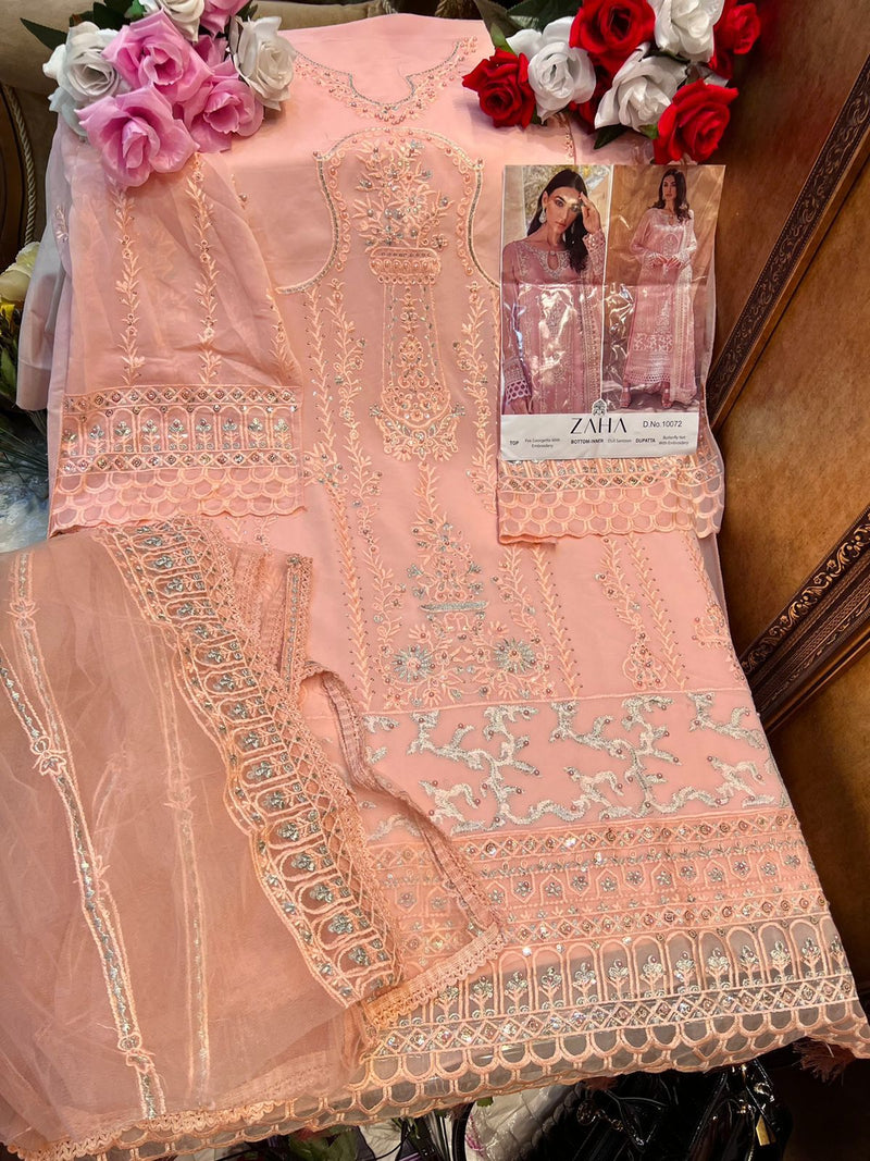 Zaha D no 10072 Georgette With Embroidery Party Wear Pakistani Salwar Suit